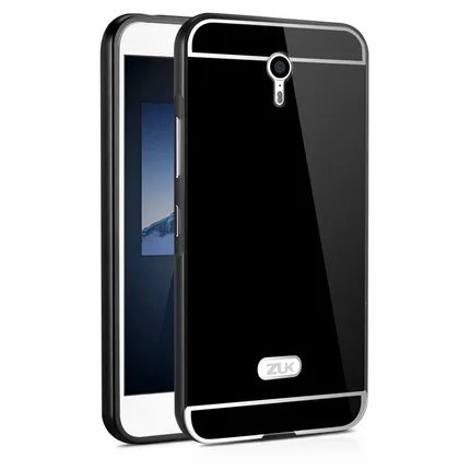 Роскошный чехол для lenovo ZUK Z1, металлическая алюминиевая рамка, бампер, пластиковая крышка для lenovo ZUK Z1 Z1221, зеркальный мультяшный чехол для телефона 5.5inc - Цвет: Black