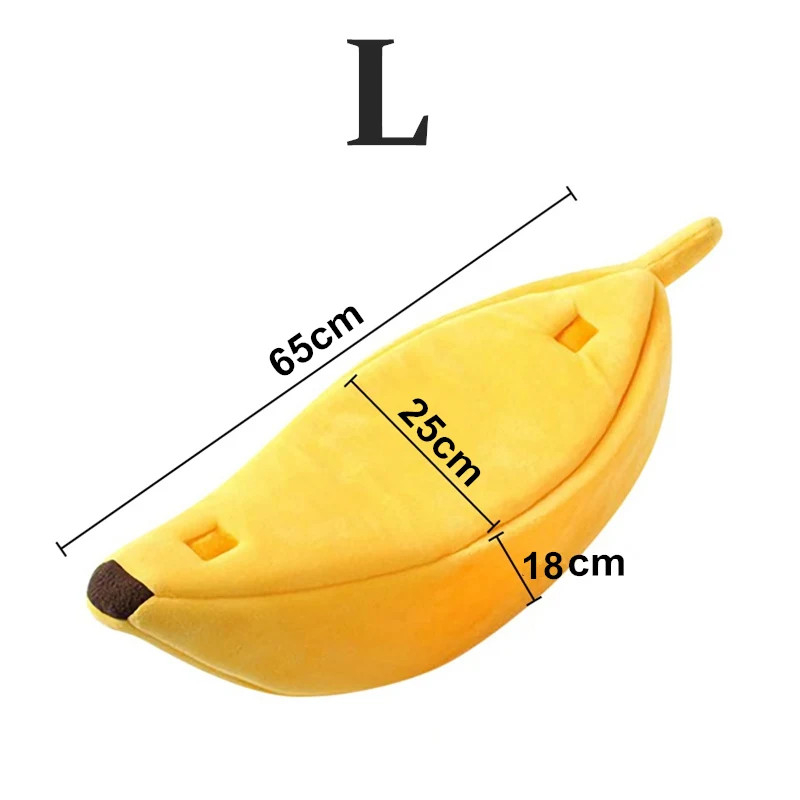 Новая креативная плюшевая кровать для маленьких домашних животных дом банан Ананас Форма клубники мягкий лежак для питомца клетка удобный банан кошка кровать - Цвет: Banana-L