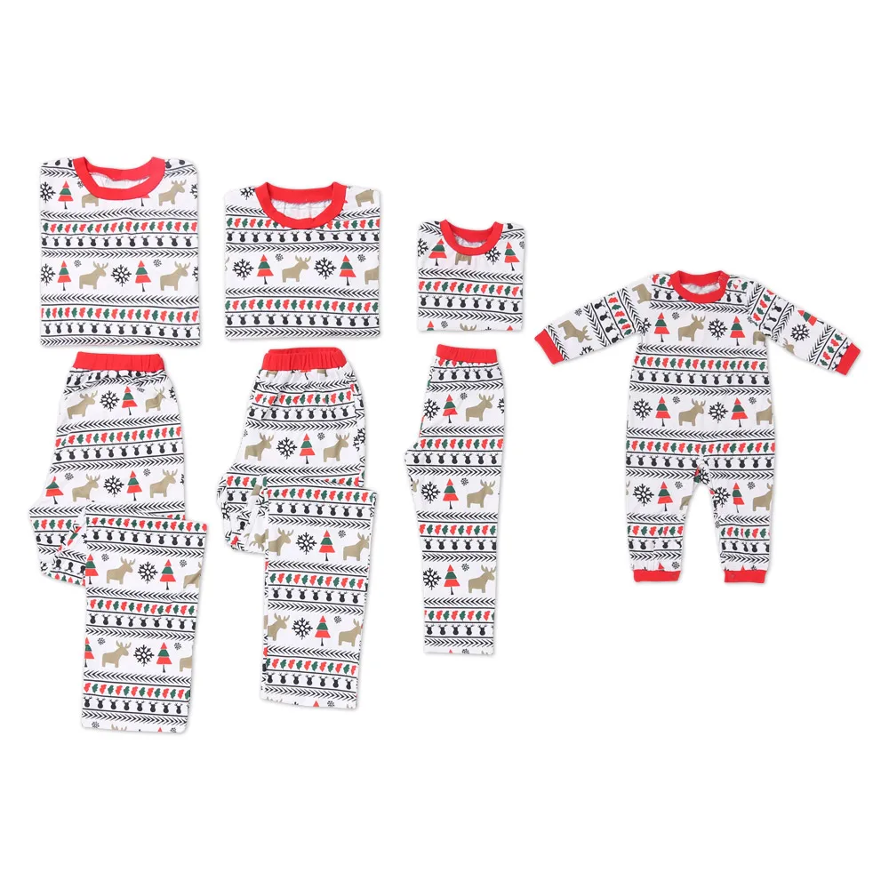 Новинка; сезон осень-зима; Повседневный праздничный пижамный комплект с рождественским принтом для родителей и детей