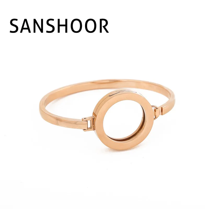 

SANSHOOR Stainless Steel Magnet Coin Bracelet fit 25mm Small My Coin Disc as Women Gift 1pcs