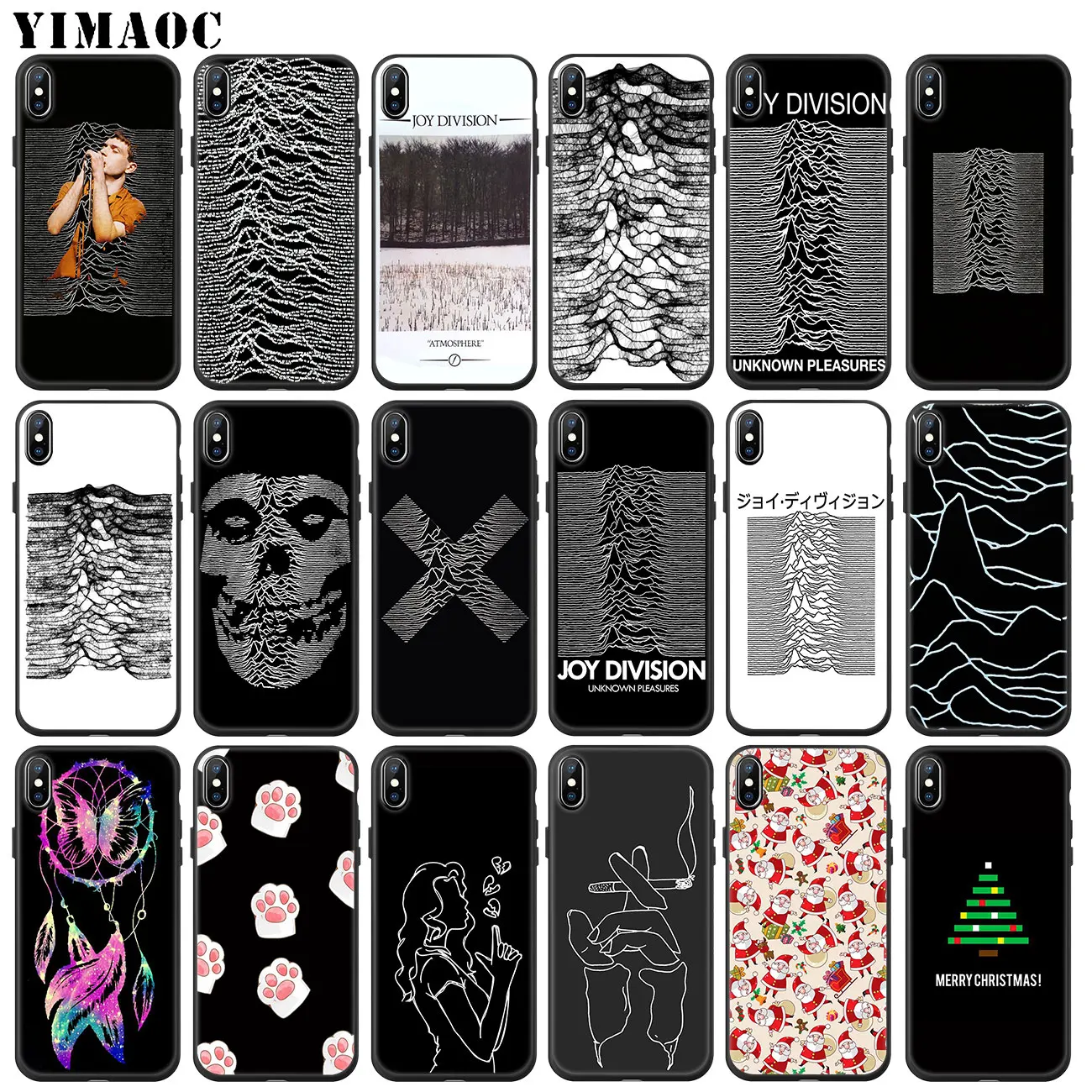 Мягкий силиконовый чехол YIMAOC joy division для iPhone 11 Pro XS Max XR X 6 6S 7 8 Plus 5 SE 10 черный из ТПУ с