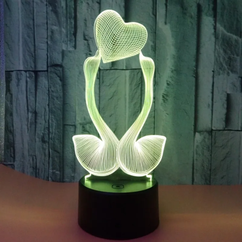 

Colorful Touch 3d Lamp Illusion Led Night Light USB Table Lamp for Children Baby Kids Gift Bedside Bedroom Animal Cartoon Swan