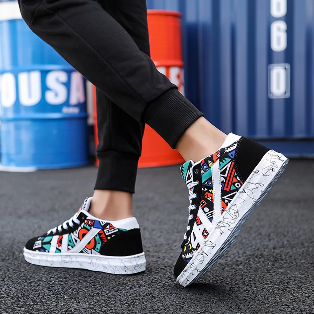 

Men's Summer Of Scrawl Fashion Student Board High-top Casual Shoes casual shoes men sneakers sport shoes men 2018