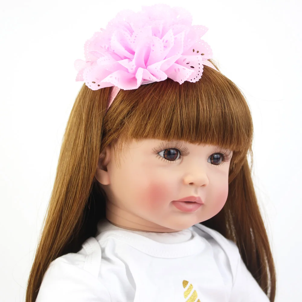 Bebês com Unicórnio Presente de Aniversário Tamanho Grande Silicone Vinil Reborn Boneca Brinquedo Lifelike Princesa Criança Tema Vivo Bebe Menina 60cm 16 Cheap Bonecas