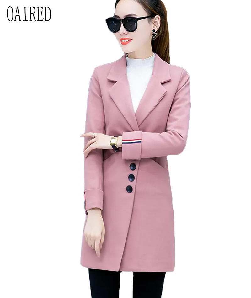

Winter Women Woolen Coat New 2019 Coat Jacket Women Winter Woolen Parka Long Slim Autumn And Winter Female Outerwear OAIRED