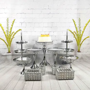 

Baby Birthday Show 3 Tier Wedding Cupcake Dessert Display Decoration Tools Plate Pop Metal Set Cake Stand 9-11pcs/ set