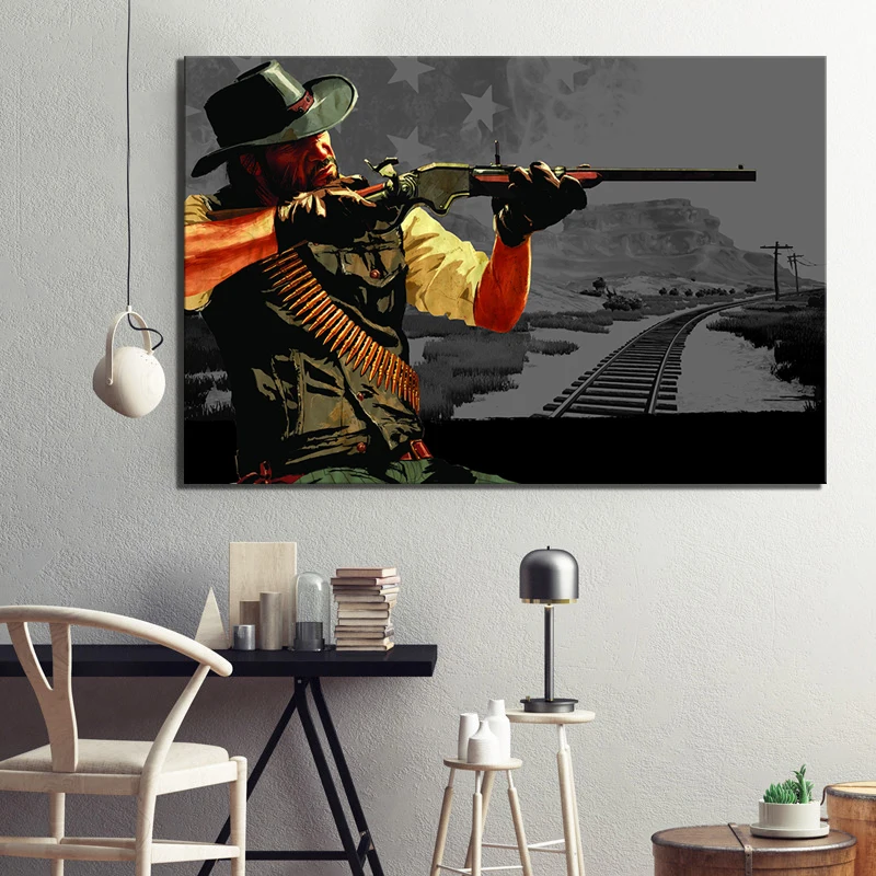 

1 Piece Artwork Paintings Red Dead Redemption 2 Game Poster Art HD Wall Picture for Home Decor Wall Art