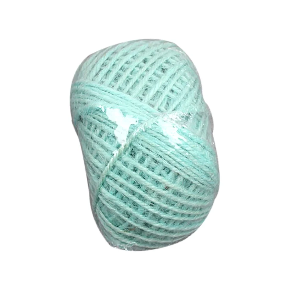 Light blue 1 рулон 50 м мульти цвета натуральная Мешковина гессианская джутовый шнур-шпагат конопляная веревка 2 мм Подарочная коробка шнур Свадебные новогодние украшения - Цвет: Light blue