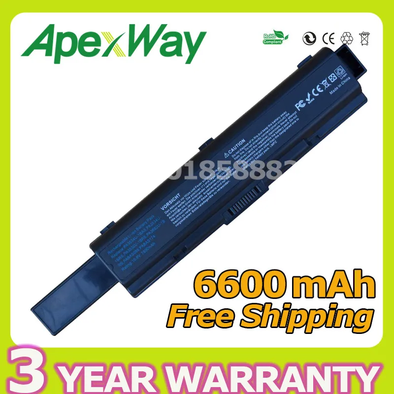 

Apexway 6600mAh 9 cell Laptop Battery For Toshiba PA3534U-1BAS PA3534U-1BRS for Satellite A200 A205 A210 L300 Pro A200 L300 L500