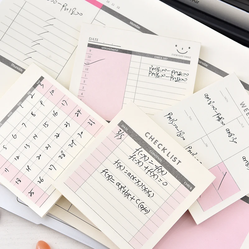 

60sheets/lot Work plan week and month plan Japanese Sticky Note Memo Pad Office Planner Sticker Paper Stationery