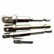 4 шт. 1/" гнездо адаптера с шестигранной головкой до 1/4" 3/" 1/2" Ударный бит удлинитель драйвера для быстрого изменения 1/" патрон системы сверлильный патрон