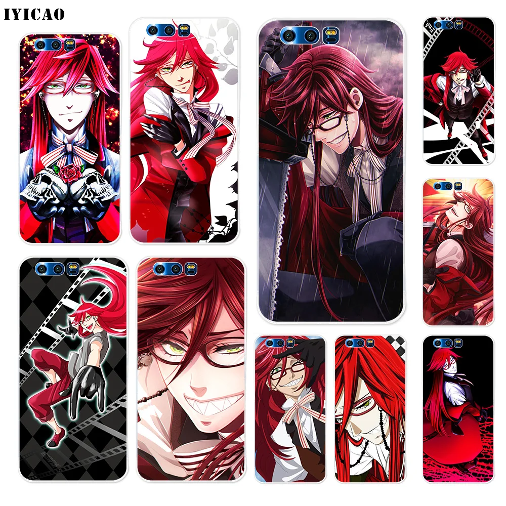 

IYICAO Black Butler Grell Sutcliff Soft Silicone Case for Huawei Y9 Y7 Y6 Prime 2018 Honor 8C 8X 8 9 10 Lite 7X 7C 6A 7A Pro