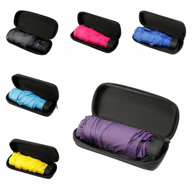 Becko Mini Kids Travel Foldable Pocket Umbrella 5-Fold Rain Umbrella with Waterproof Case