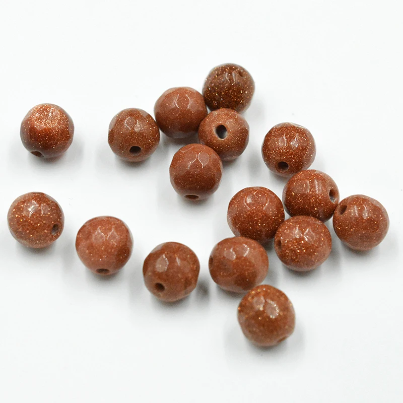 

FLTMRH Natural Gold SandStone Golden Sand Round Loose Beads 4 6 8 10 12 MM Pick Size For Jewelry