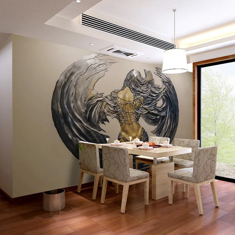 Пользовательские фото обои 3D рельефные абстрактные крылья Рисунок Фрески гостиная столовая художественная настенная бумага для стен Papel De Parede