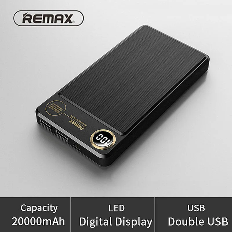 REMAX 20000 мАч 2 USB внешний аккумулятор портативное Внешнее зарядное устройство для