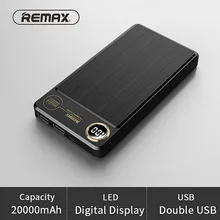 REMAX 20000mAh 2 USB Power bank Portable External Battery Charger Powerbank 20000 mah for iPhone 6 7 poverbank backup batteries