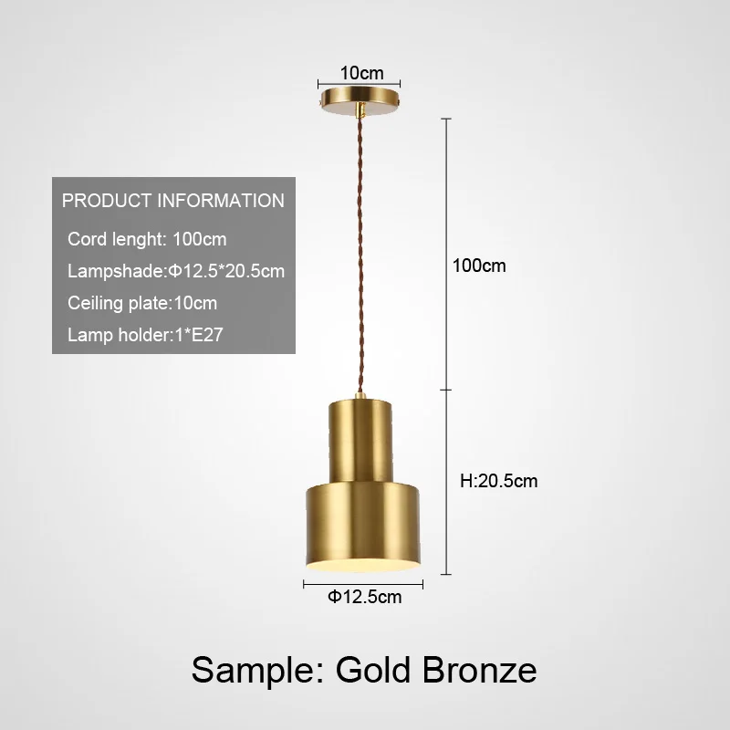 Скандинавский Золотой Бронзовый подвесной светильник, современный минималистичный светильник, подвесной светильник, антикварный светильник, подвесной светильник с металлическим шнуром