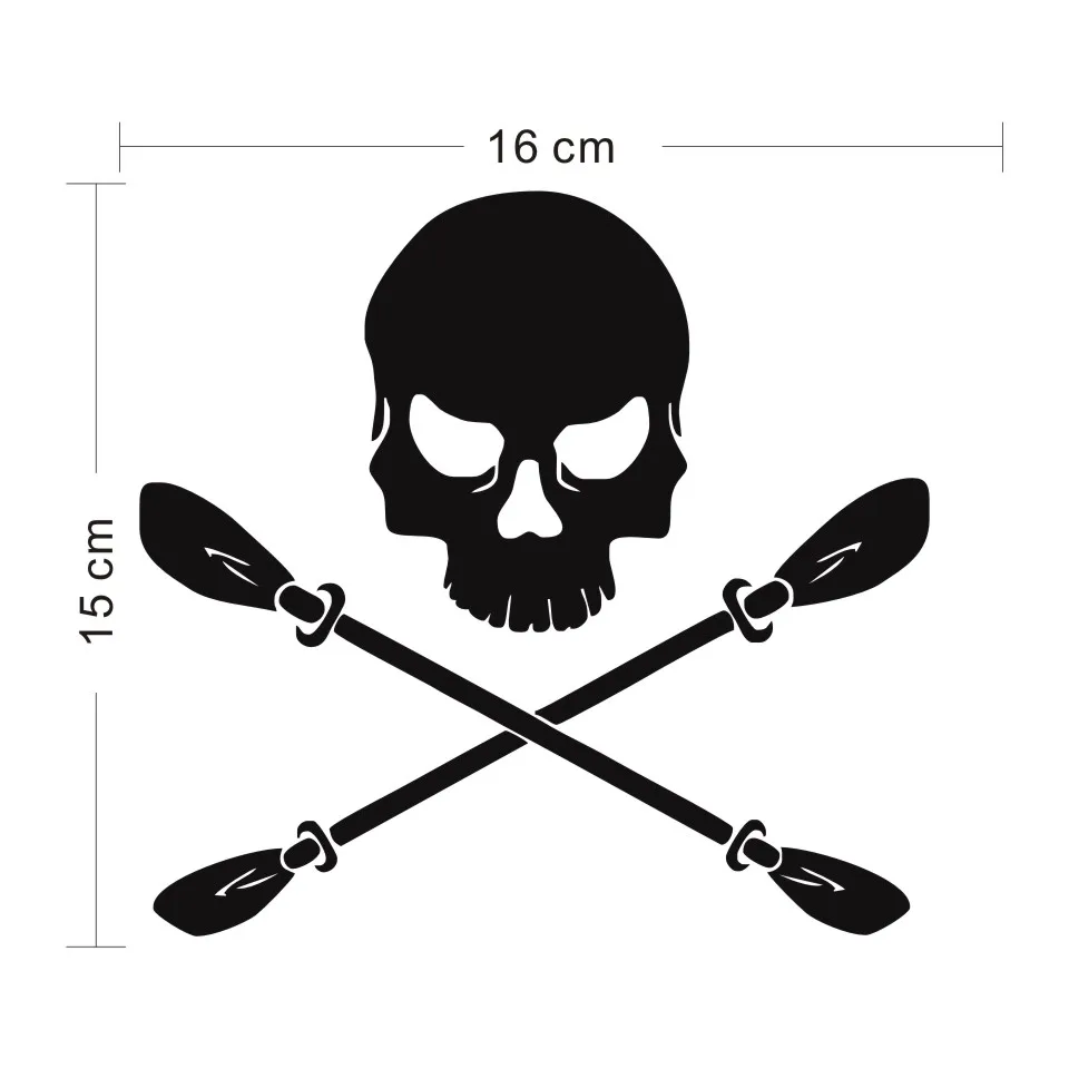 Cunymagos Kayak Fishing Skull Car Sticker Classic Fashion Decorative Auto Motorcycle Car Accessories Sticker Car Styling 1615CM (2)