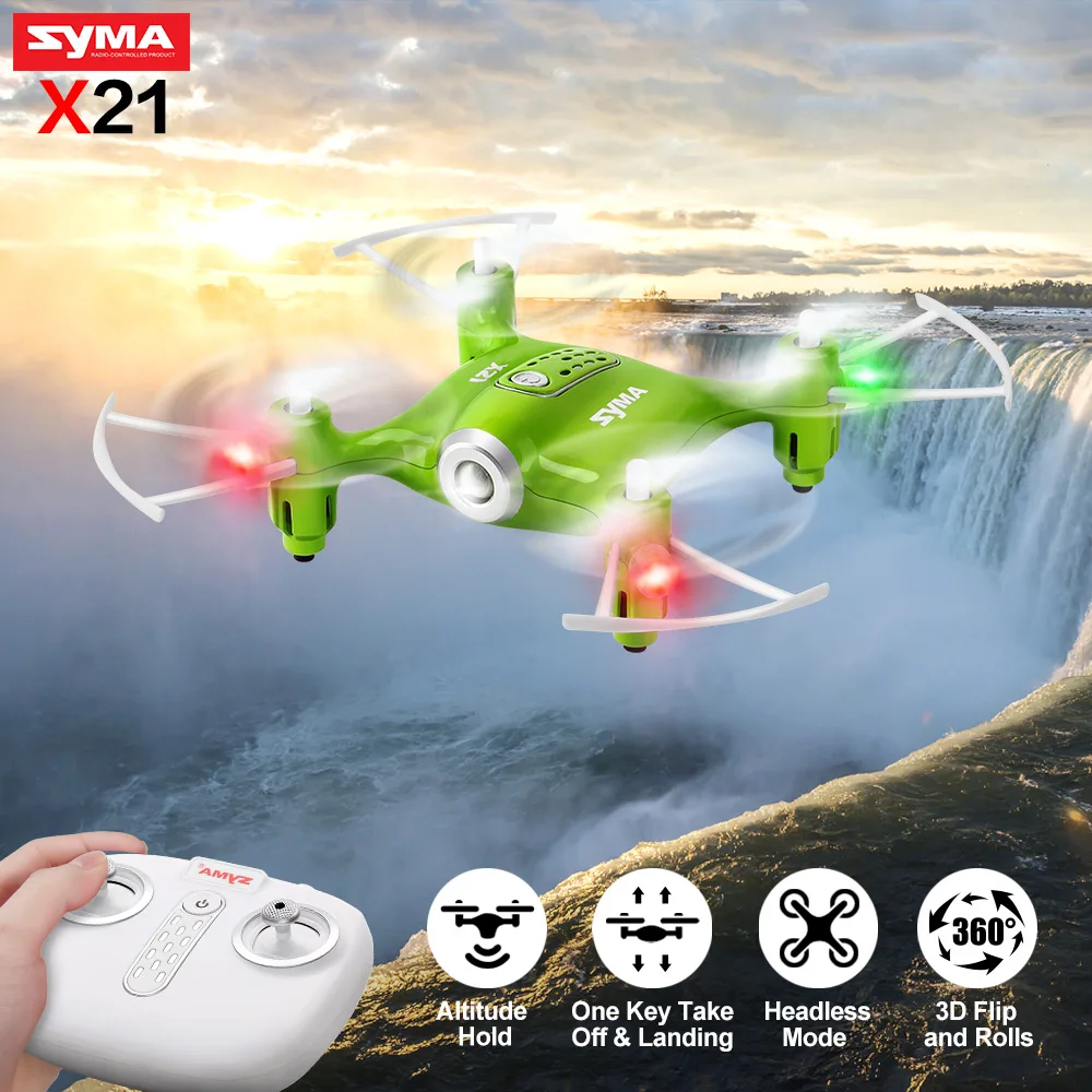 

Syma X21 Mini Drone Remote Control Quadrocopter Helicopter RC 4CH 6-aixs Gyro Pocket Dron 3D Rolling Drone Toys For Children