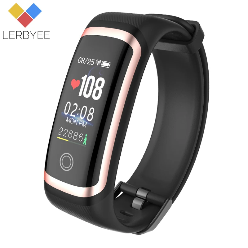 Lerbyee M4 Fitness Tracker Waterproof IP67 Blood Pressure Smart Bracelet Bluetooth Calories Sport Wristband for iOS Android Gift