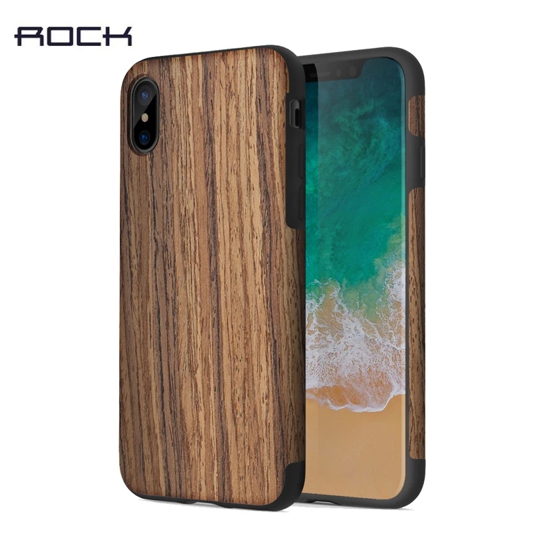 

ROCK brand case for iPhone X 5.8inch full protection back shell Shock Absorption Nature Marble Texture case newest 2017