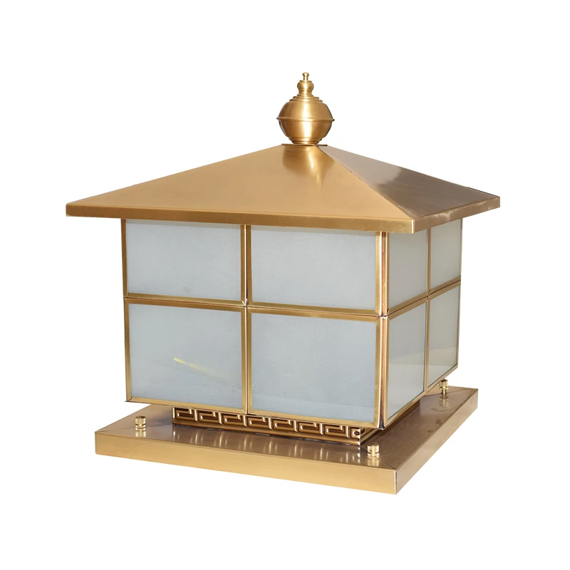 Us 278 54 Full Copper Landscape Lighting Villa Door Post 1pcs E27 Lamp Courtyard Garden All Body And Gl Lampshade In Outdoor Us 278 54 Full Copper Landscape Lighting Villa Door Post 1pcs E27 Lamp Courtyard Garden All Body And Gl Lampshade In Outdoor