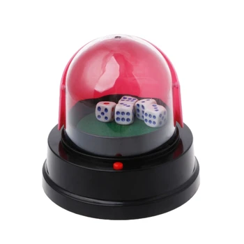 

Automatic Dice Roller Cup Battery Powered Pub Bar Party Game Play With 5 Dices