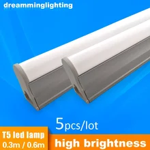 5 шт./лот 176 v-265 v Светодиодный T5 мини Флуоресцентный светильник 3 Вт 6 Вт Холодный теплый белый свет для аквариума размером в 30 см 60 Алюминий оболочка SMD 2835 жесткий полосу Ванна светильник