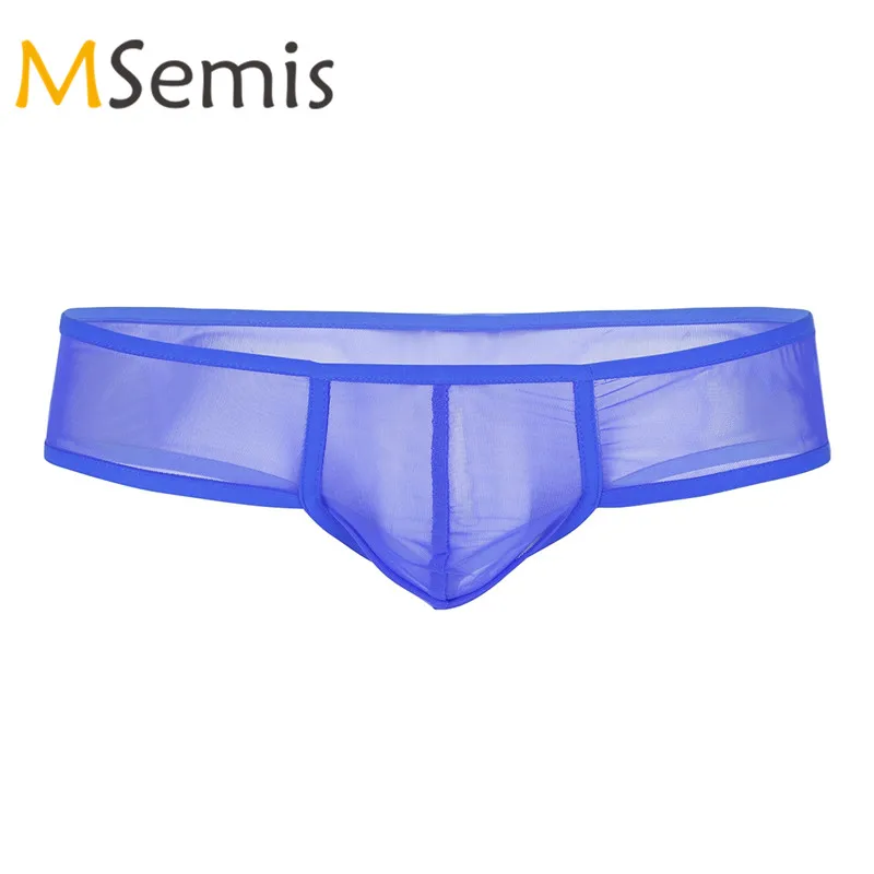 

Men Swimwear Gay Underwear G-string Thong Mini Briefs Sexy Lingerie Underpants Soft Sheer Mesh Bulge Pouch Low Rise Male Panties
