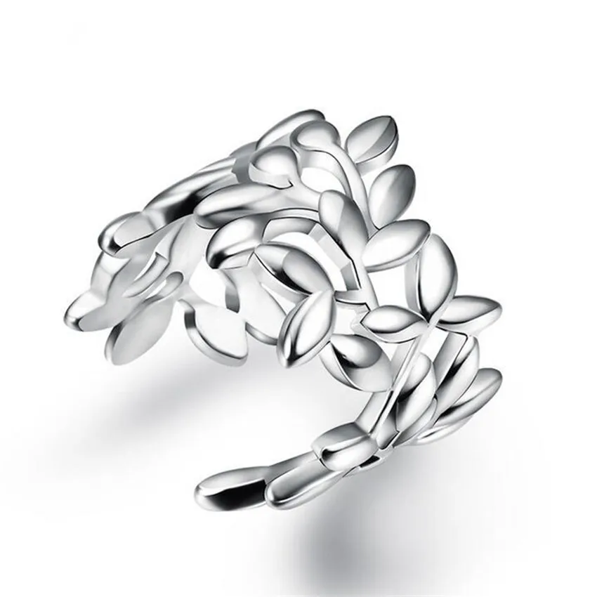 Коробка Горячая Мода 925 модное серебряное кольцо форма листьев новые рождественские подарки указаны в Европе и Америке #39