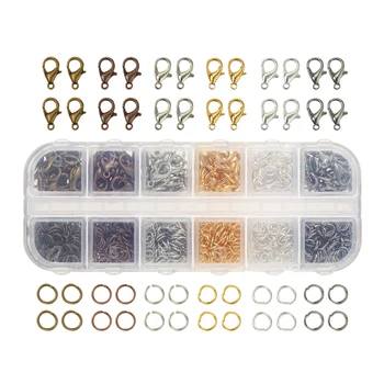 

DIY Craft Plated Jewelry Lobster Clasp Claw Buckle and Open Keychain Rings (Six Assorted Colors)