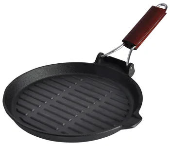 

93-FE-6-23 Frying Pan grill with wooden handle 23 хх2, 3 cm. Linea FERRO