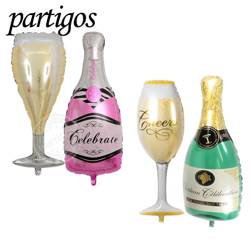 

2pcs/lot Ballon New Champagne Cup Beer Bottle Balloons Aluminium Foil 1 cup 1 bottle Party Festival Navidad New Year Decoration