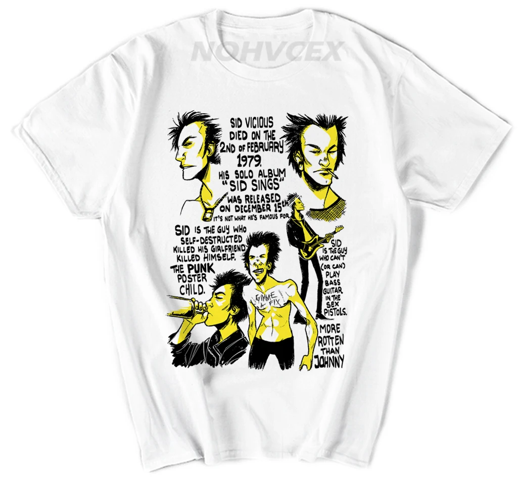 Sex Pistols Johnny Rotten Sid Vicious Punk Rock Official Tee T-Shirt Mens Unisex