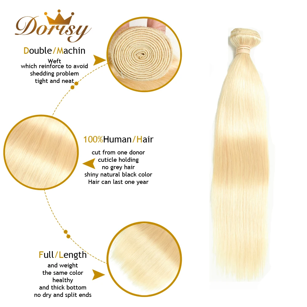 Dorisy Hair 4 Pcs 10-24 Inch Bundles Malaysian Straight 613 Blonde 100% Human Hair Weave Bundles Remy Hair Extension No Smell Dorisy Hair 4 Pcs 10-24 Inch Bundles Malaysian Straight 613 Blonde 100% Human Hair Weave Bundles Remy Hair Extension No Smell