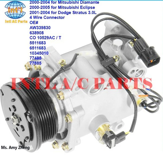 us $84 0 aw339830 638908 co 10529ac t 5511683 6511683 10345010 77485 msc90c ac compressor for mitsubishi diamante eclipse 6pk 4 wire in wire harness nissan wiring harness color codes 2007 mitsubishi eclipse wiring diagram