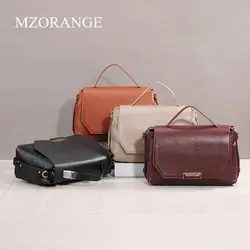 MZORANGE модные женские туфли кожа клапаном сумка женская 2018 Новый Повседневное дикий сумка первый Слои коровьей Портативный диагональ мешок