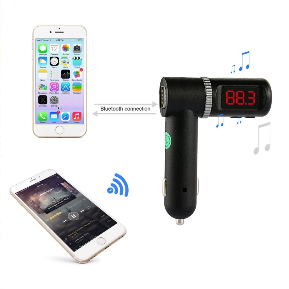 Беспроводной Bluetooth для автомобилей Dual USB Зарядное устройство автомобиля mp3/wma плеер Авто Аудио комплект автомобиль стерео fm-передатчик