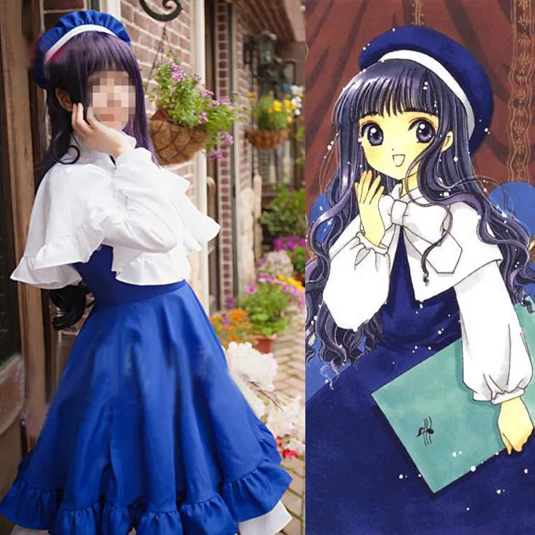Женский костюм для косплея Sakura Tomoyo Daidouji накидка на Рождество Хэллоуин платье