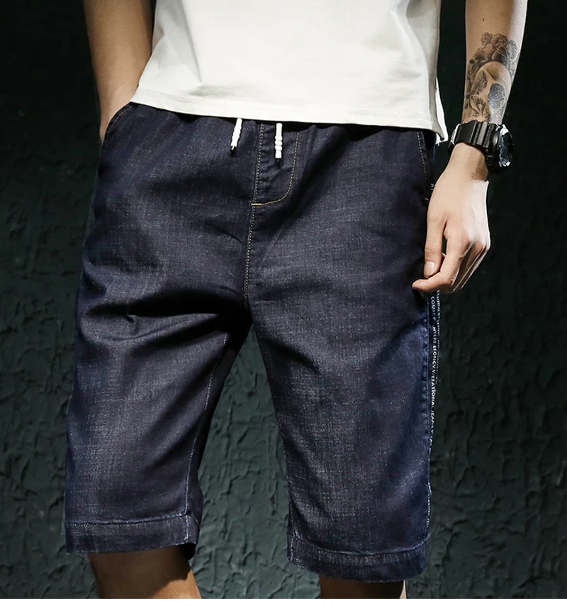 Knee Man Shorts Bermuda Jean Breeches Men  (7)