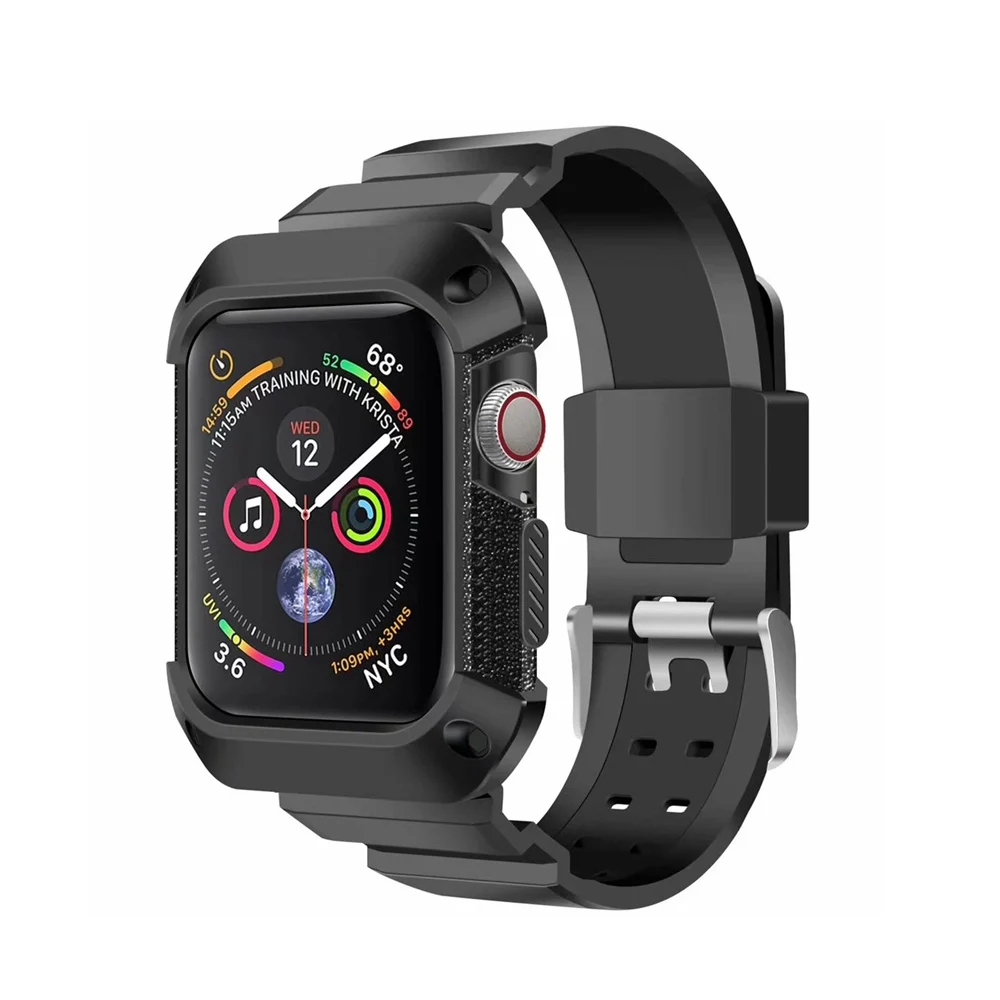 Новый Силиконовый ремешок для Apple Watch Band 44 мм/40 мм браслет iWatch Series SE/6/5/4 сменный