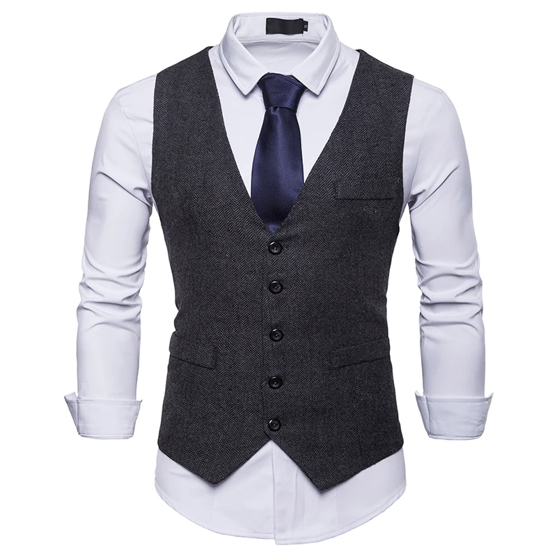 Fashion Design Men s Suit Vest New wool Cotton slim fit Dress vest Mens Business Casual suit vests large size for men Fashion Design Men s Suit Vest New wool Cotton slim fit Dress vest Mens Business Casual suit vests large size for men