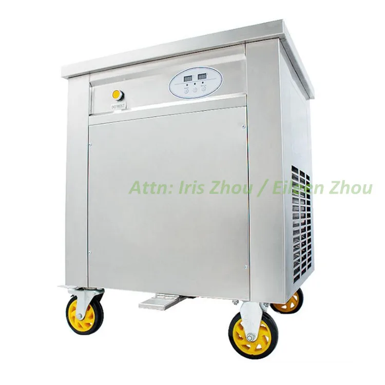 

Single flat round pan famous brand air compressor fried ice cream roll machine for sale