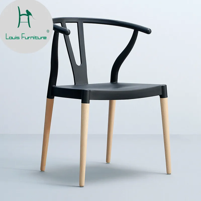 Луи модное кресло Скандинавская цельная древесина отдыха спинки Современный простой домашний Ресторан буйвола