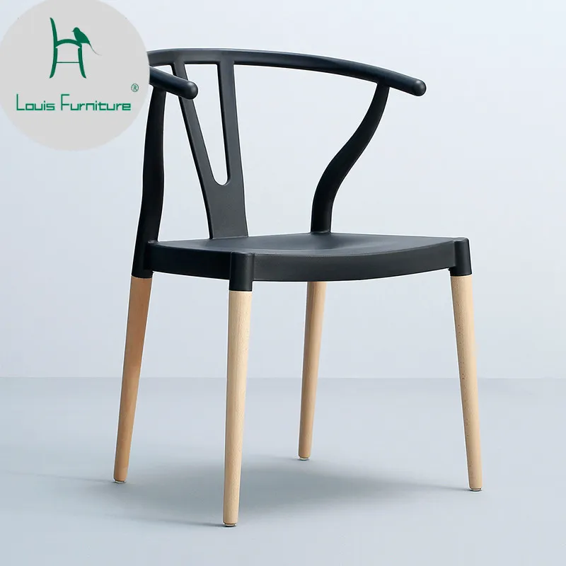 

Louis Fashion Chair Nordic Solid Wood Leisure Backrest Modern Simple Home Restaurant Buffalo