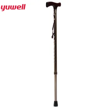 

Yuwell 1Pc Folding T-handle 5Modes Adjustable Elderly Walking Stick Safety Old Man Aluminum Lightweight Crutch Health Care Tool