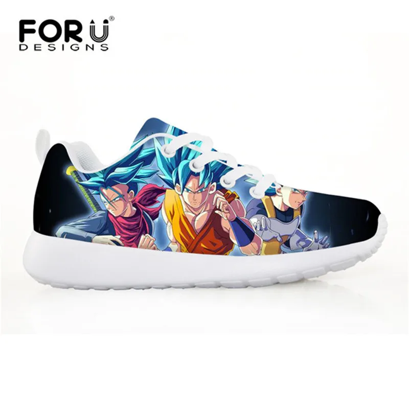 FORUDESIGNS/Модная обувь с аниме; Детские удобные кроссовки с рисунком Dragon Ball Z; сезон осень; легкая обувь на плоской подошве для мальчиков - Цвет: H2368BN