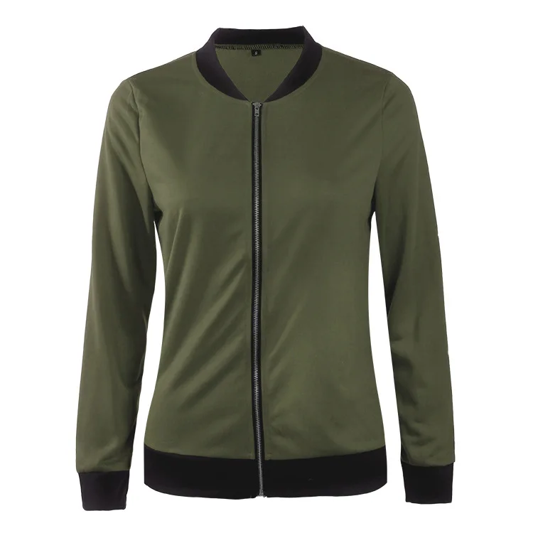 2017 fashion women's European and American style autumn simple small jacket jacket special wine red green black blue big yards (6)