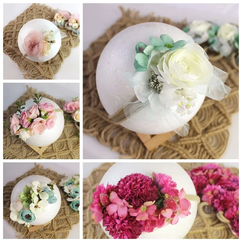 Baby photography headband baby girl  hand-made headwear floral photo shooting accessories newborn photography props